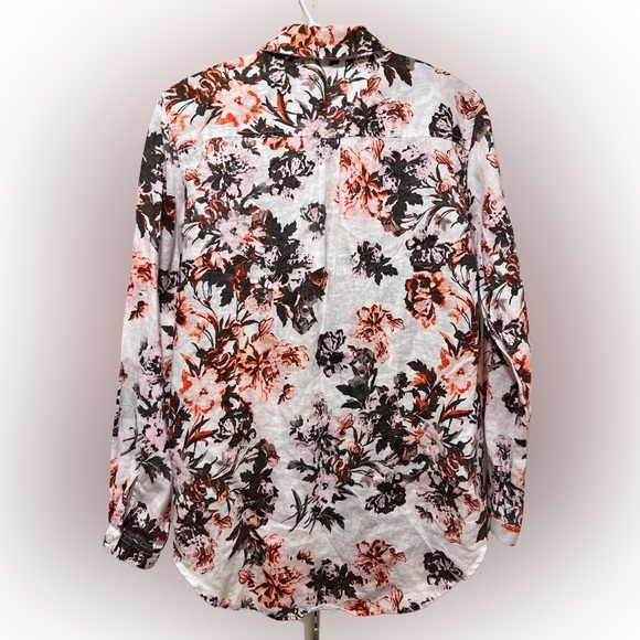 Lord & Taylor 100% Linen Floral Blouse (size small) - Picture 2 of 5